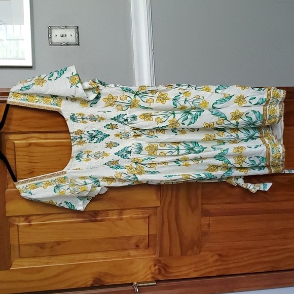 Draper James Floral Midi Dress - Yellow and Green - Picture 5 of 8